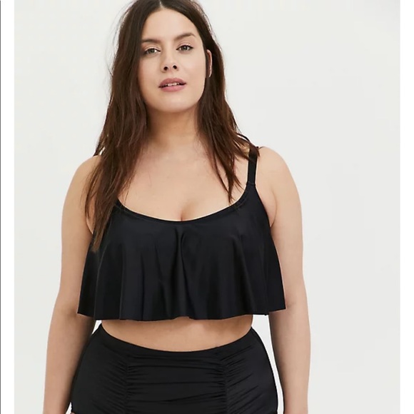 New! Torrid sz 2 Flounce Swim Bathing Suit Top 2X - Picture 3 of 5